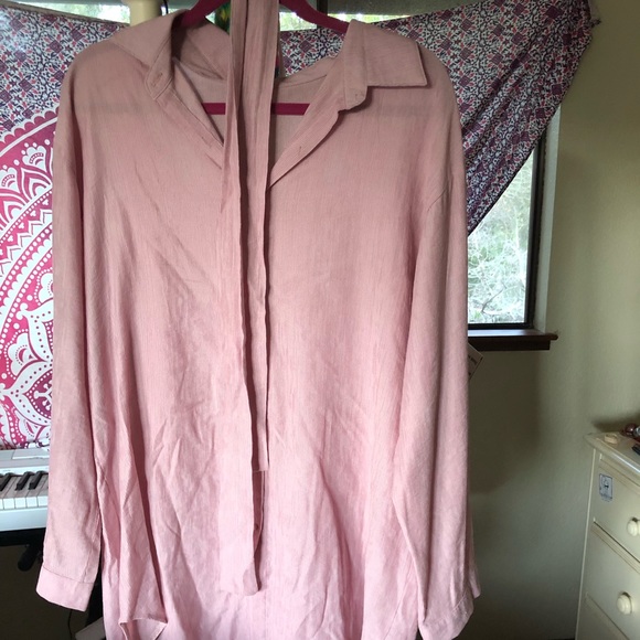 Pink Button Up T-Shirt Dress - Picture 4 of 5